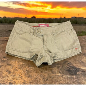 VTG Y2K Aeropostale Micro Mini Shortie Shorts Size 5/6 Low Rise Utility Chino